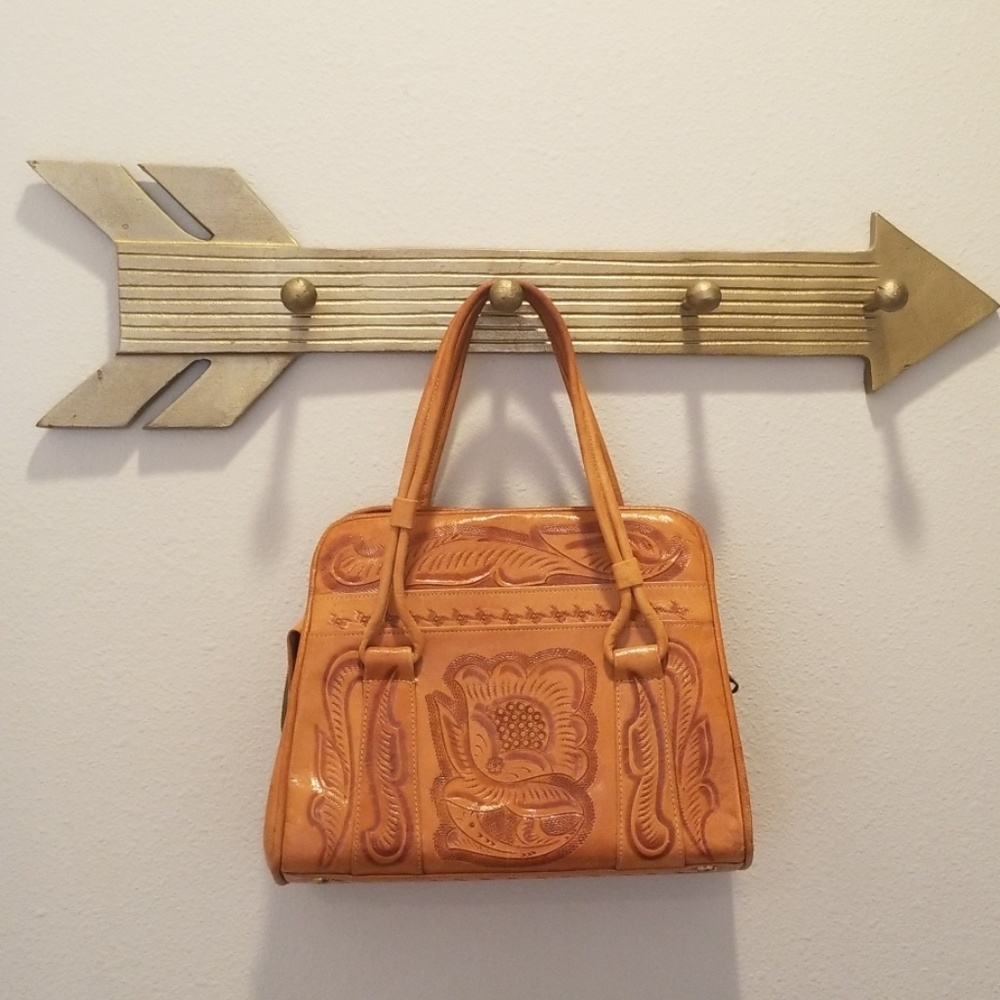 Tooled Leather Handbag Purse